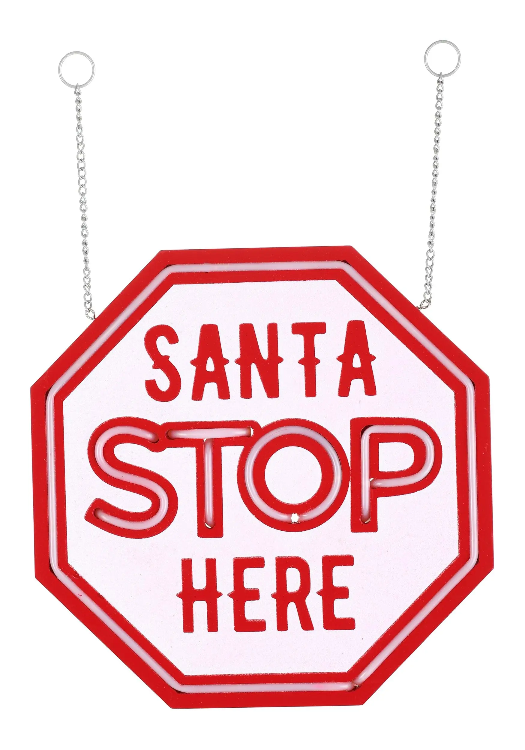 10 Inch LED Santa Stop Here Arrow Sign 1 10 Inch LED Santa Stop Here Arrow Sign