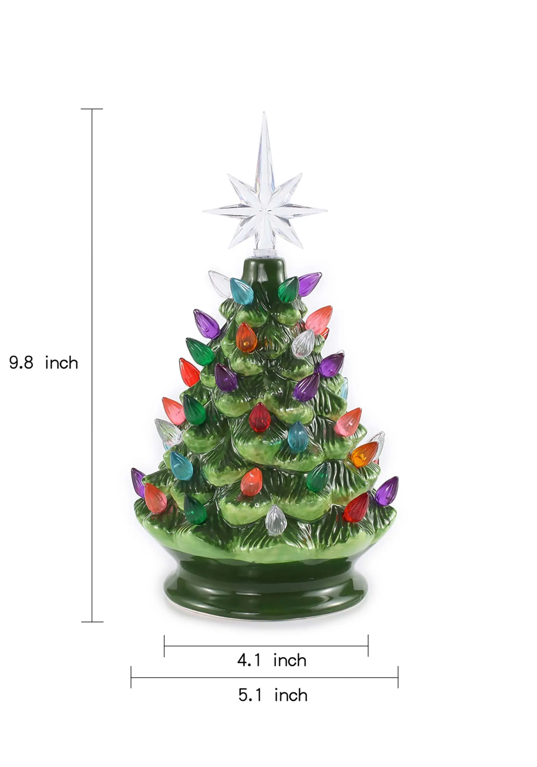 10" Tabletop Ceramic Christmas Tree 4 10" Tabletop Ceramic Christmas Tree - Image 4