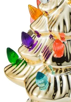 12" Gold Ceramic Christmas Tree Decoration -Halloween Costumes Shop 12 gold ceramic christmas tree alt 2