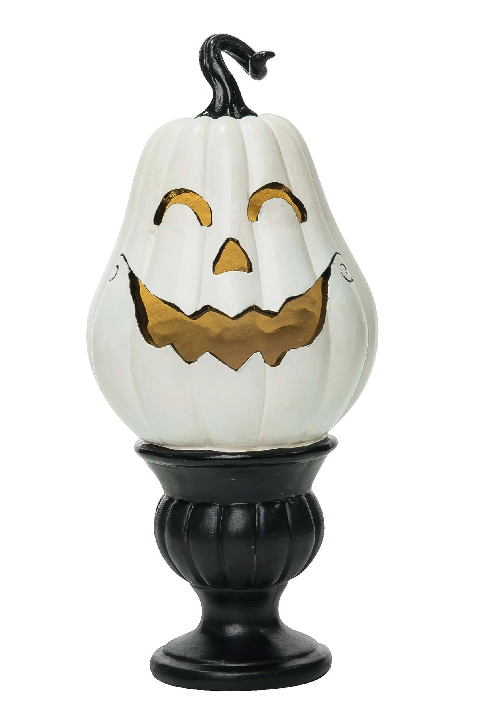 Light Up White Pedestal Pumpkin 1 Light Up White Pedestal Pumpkin