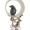 14.25" Crescent Moon With Crow And Skulls
