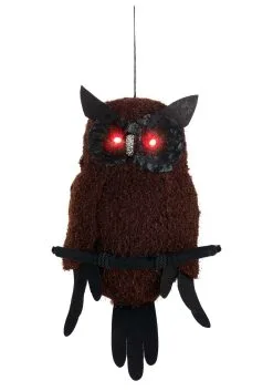 18" Large Light Up Owl Decoration -Halloween Costumes Shop 18 large light up owl prop alt 5