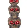 27.5 Inch Bronze Light Up Stack Of Skulls