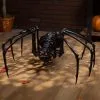40" Black Skeleton Spider With Light Up Eyes And Timer Halloween Decoration