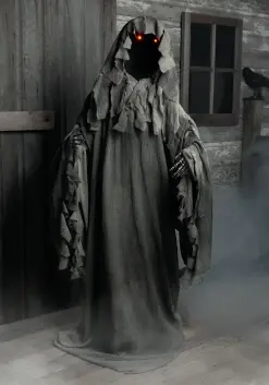 5.4ft Black Reaper Ghost W/ Lights Standing Prop