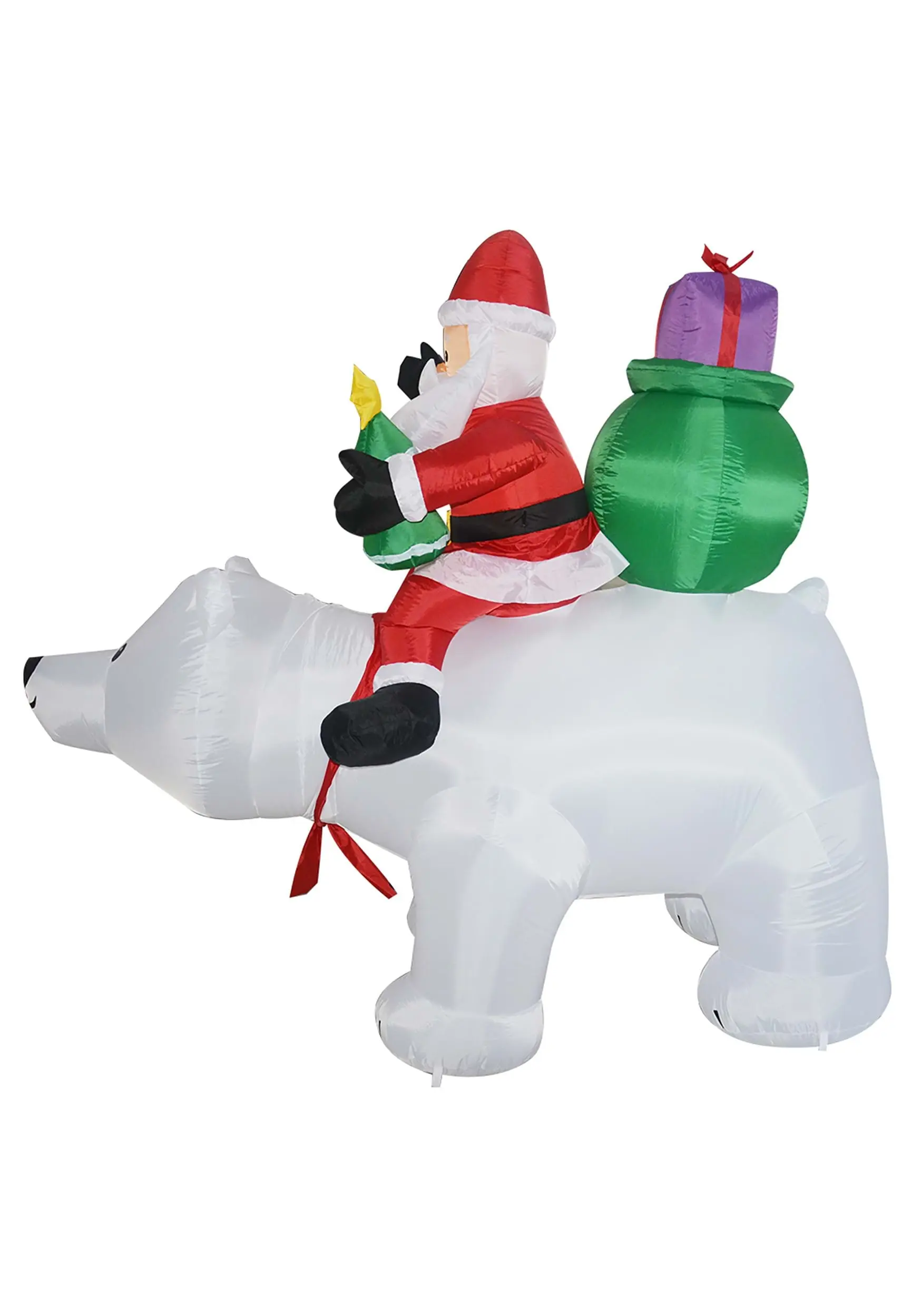Animated 6FT Polar Bear With Santa Inflatable Decoration 2 Animated 6FT Polar Bear With Santa Inflatable Decoration - Image 2