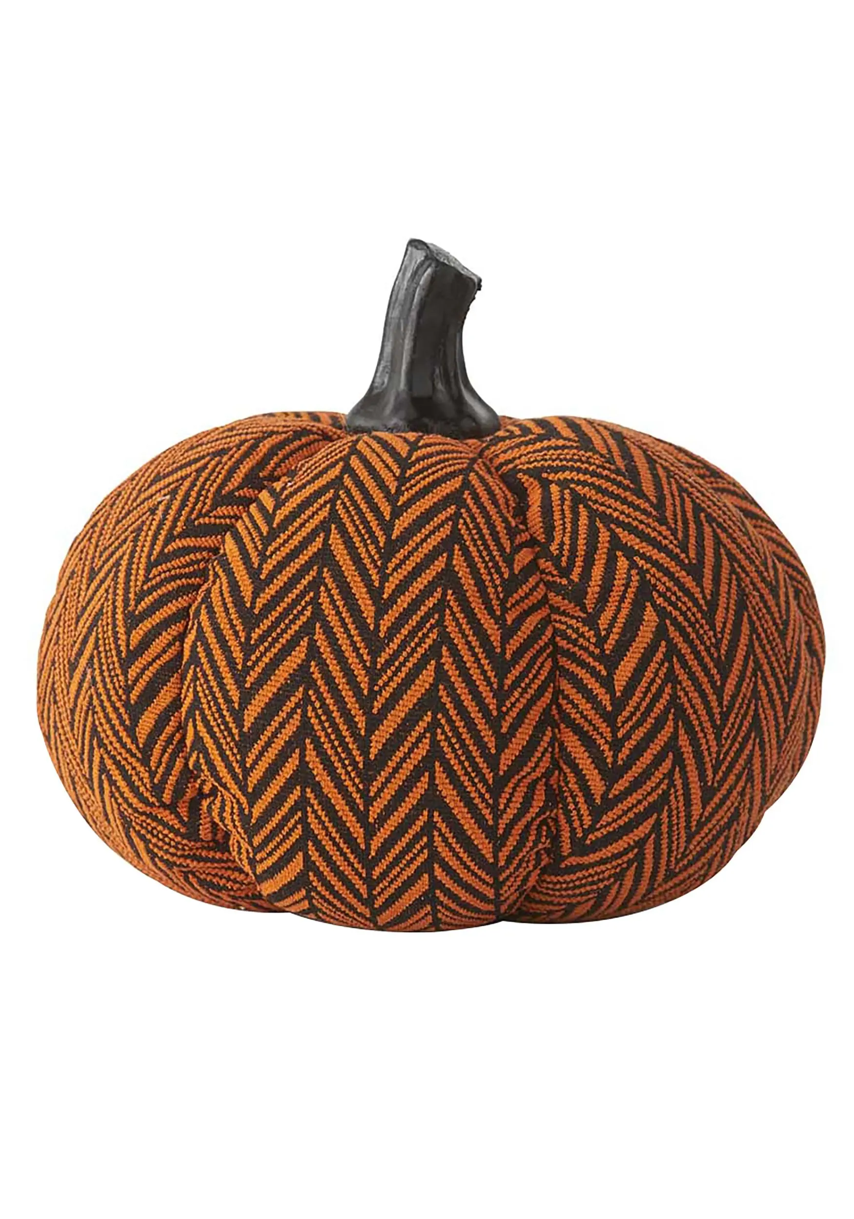 6" Orange & Black Herringbone Pumpkin Decoration 1 6" Orange & Black Herringbone Pumpkin Decoration