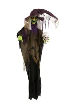 6ft Animated Hanging Witch -Halloween Costumes Shop 6ft hanging witch animatronic sound light shaki alt 5