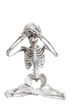 7 Inch See No Evil Yoga Skeleton