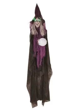 Light Up Animated 73 Inch Hanging Crystal Ball Witch Décor -Halloween Costumes Shop 73 inch animated light up hanging crystal ball witch decor 1