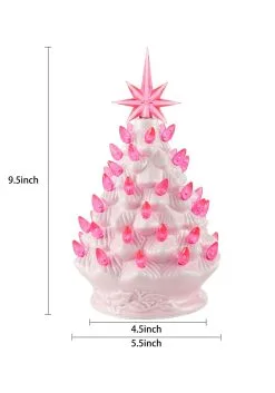 Pink Ceramic 10" Christmas Tree Decoration -Halloween Costumes Shop 9 inch pink ceramic christmas tree decoration alt 4