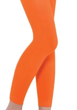 Orange Footless Tights For Women