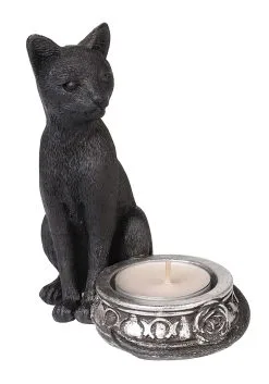 Black Cat Tea Light Holder -Halloween Costumes Shop black cat t light holder alt 3