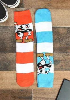 Cuphead Mugman Victory Crew Socks -Halloween Costumes Shop cuphead mugman victory crew socks alt 2