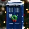 Doctor Who Tardis W/ Wreath & Light Effect Ornament