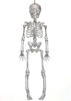 Silver Glitter Skeleton Halloween Decoration -Halloween Costumes Shop glitter skeleton silver alt 2