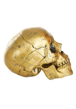 Gold Skull With Movable Jaw Decoration -Halloween Costumes Shop gold skull with movable jaw 2