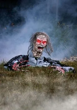 Half Body Zombie With Light Up Red Eyes