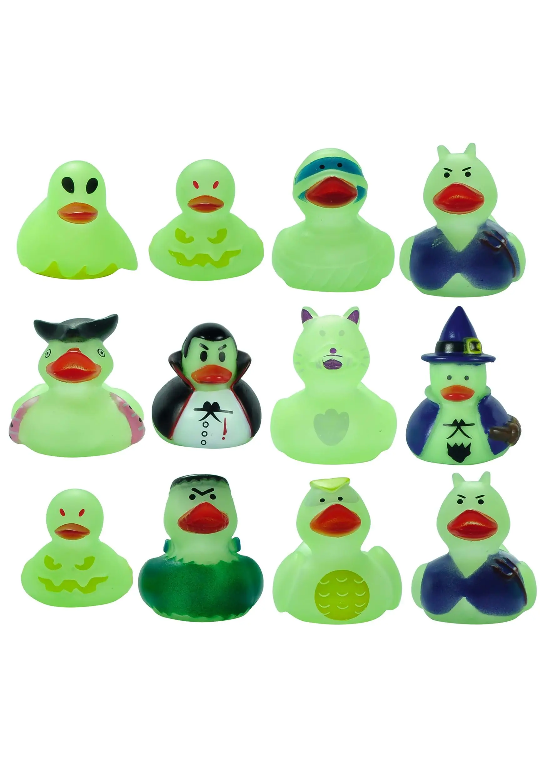 Pack Of 12 Glow In The Dark Halloween Rubber Duckies 2 Pack Of 12 Glow In The Dark Halloween Rubber Duckies - Image 2