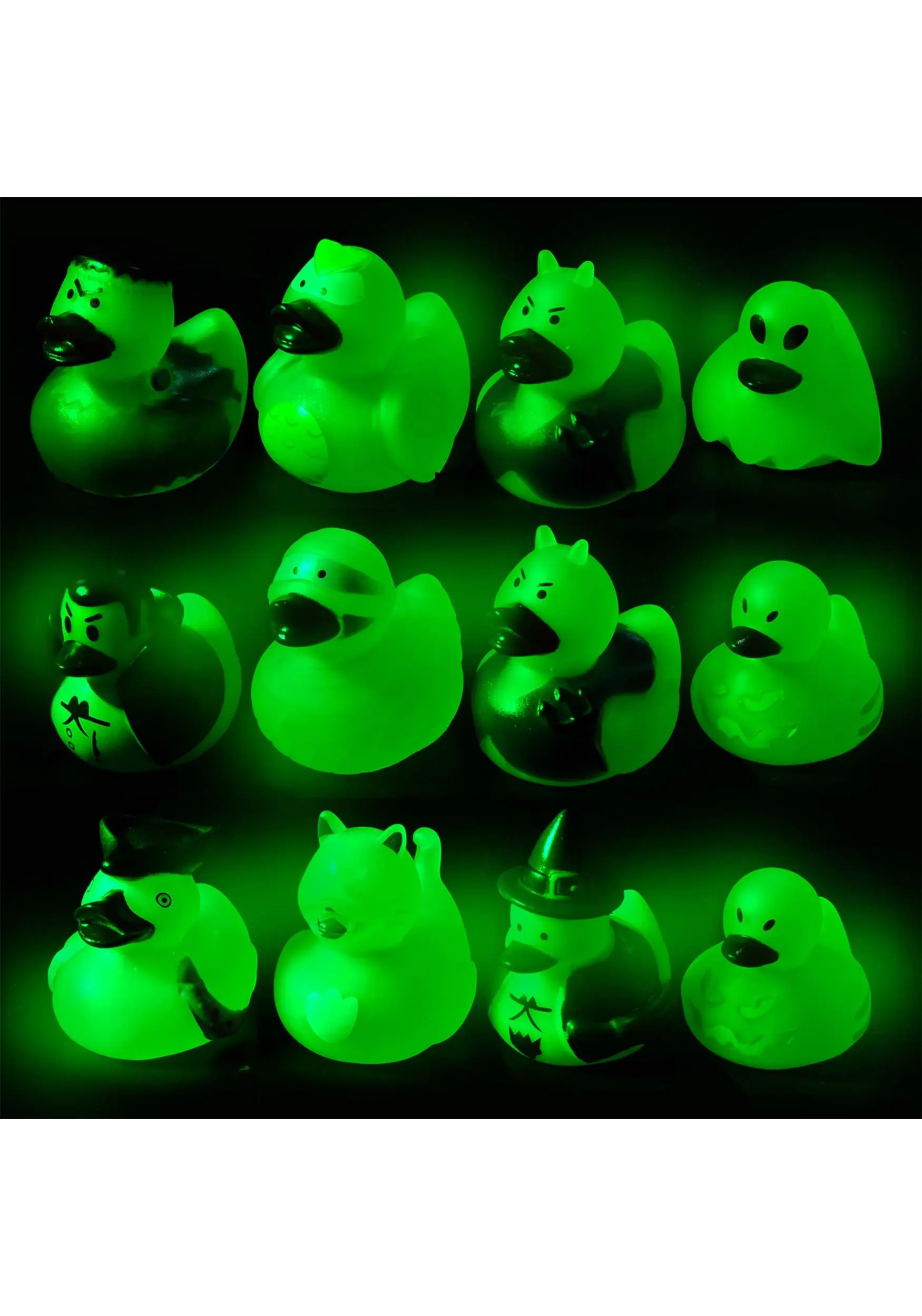 Pack Of 12 Glow In The Dark Halloween Rubber Duckies 3 Pack Of 12 Glow In The Dark Halloween Rubber Duckies - Image 3