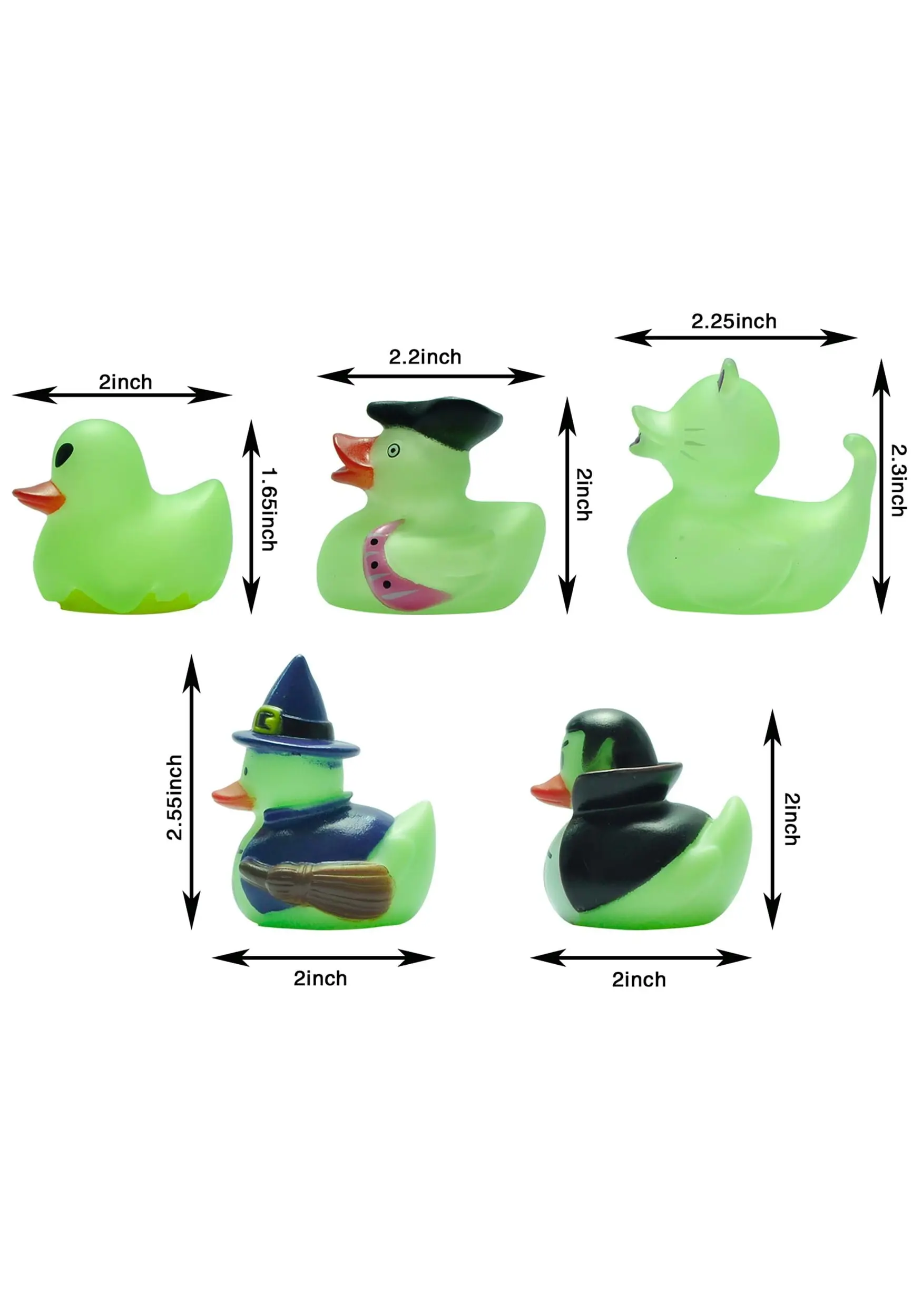 Pack Of 12 Glow In The Dark Halloween Rubber Duckies 4 Pack Of 12 Glow In The Dark Halloween Rubber Duckies - Image 4