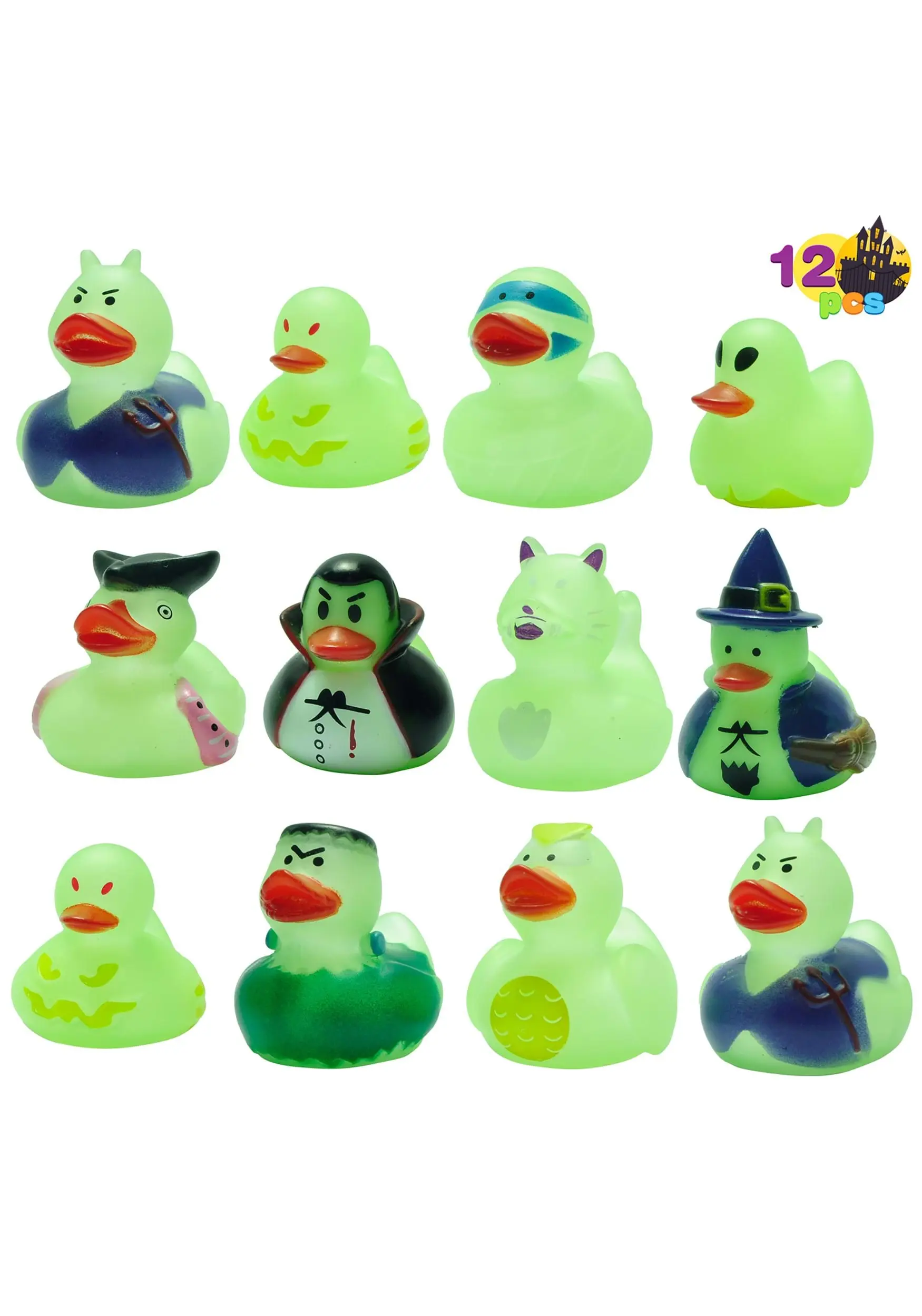 Pack Of 12 Glow In The Dark Halloween Rubber Duckies 1 Pack Of 12 Glow In The Dark Halloween Rubber Duckies