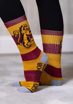 Harry Potter Rugby Stripe Gryffindor Crew Socks -Halloween Costumes Shop harry potter gryffindor rugby strip crew socks alt 3