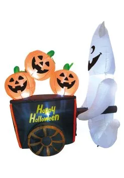 Inflatable 6ft Pumpkin Vendor Ghost 5 Inflatable 6ft Pumpkin Vendor Ghost -Halloween Costumes Shop inflatable 6ft pumpkin vendor ghost alt 2