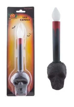 Black LED Skull Candle