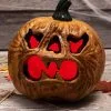 Light Up Haunted Pumpkin With Red Lights Decoration