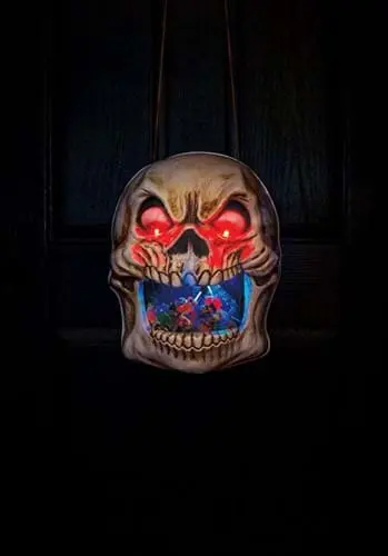 Scary Light Up Skull Door Candy Bowl 1 Scary Light Up Skull Door Candy Bowl