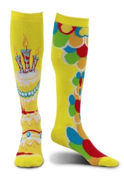 Mismatched Celebration Knee-High Socks Yellow