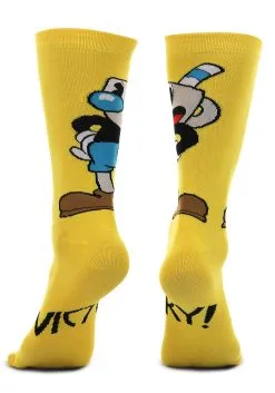 Cuphead Mugman Victory! Crew Socks -Halloween Costumes Shop mugman victory crew socks alt 4