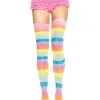 Neon Rainbow Thigh High Stockings