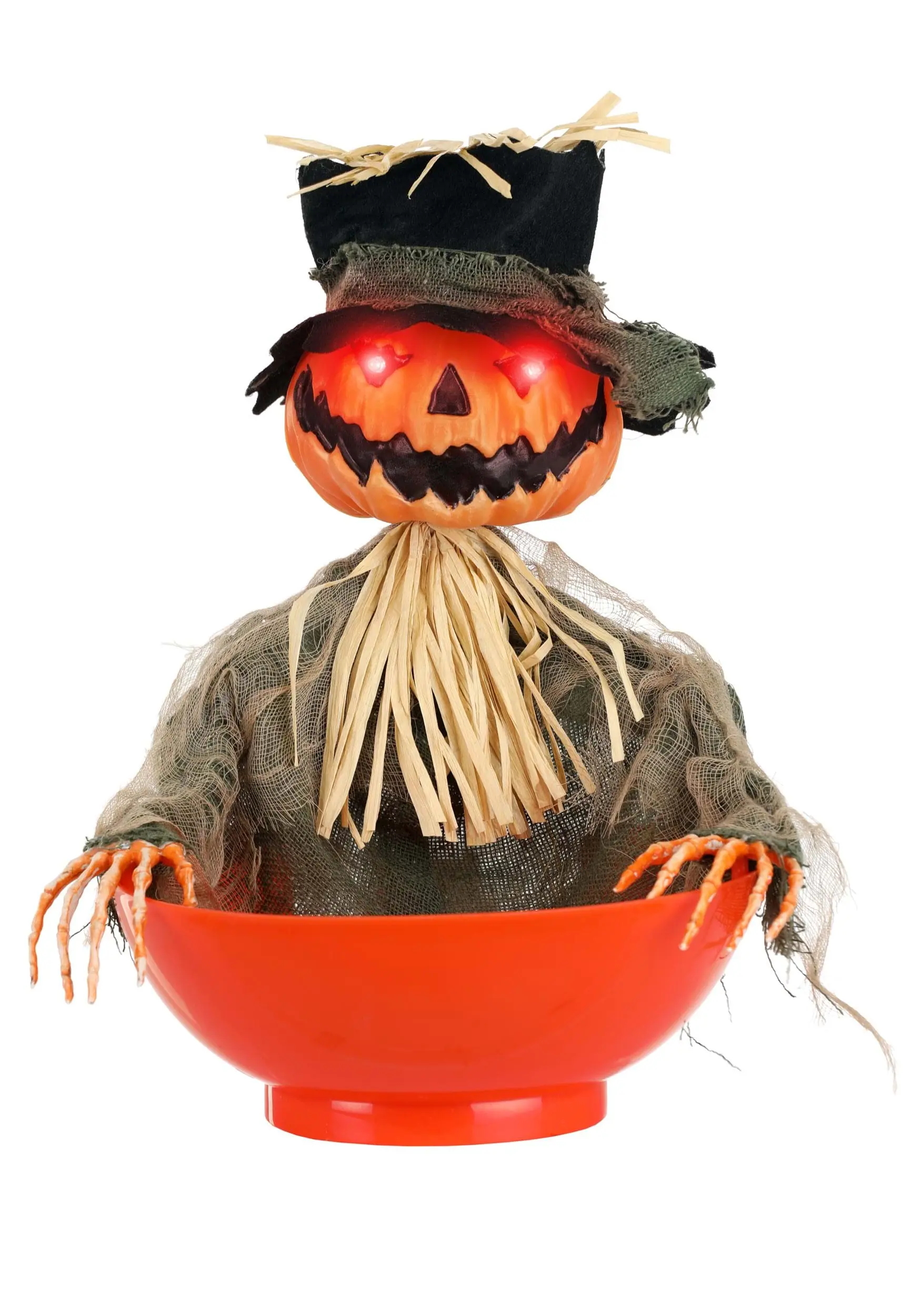 Animated Candy Bowl With Light Up Pumpkin Scarecrow 2 Animated Candy Bowl With Light Up Pumpkin Scarecrow - Image 2