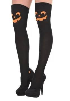 Over The Knee Pumpkin Socks