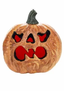 Light Up Haunted Pumpkin With Red Lights Decoration -Halloween Costumes Shop pumpkin w red light shining1 alt 3