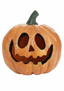 Light Up Happy Pumpkin With Red Lights Decoration 6 Light Up Happy Pumpkin With Red Lights Decoration -Halloween Costumes Shop pumpkin w red light shining2 alt 1