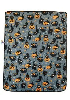 Quirky Black Kitty Comfy Throw Blanket