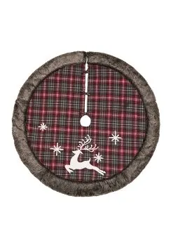 Rustic Reindeer Fabric Tree Skirt