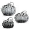 Gray Glass Pumpkins Set Of 3