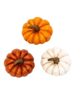 Set Of 3 Resin 3" Pumpkins