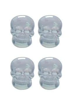 Set Of 4 Iridescent Skull Shaped Halloween Plates