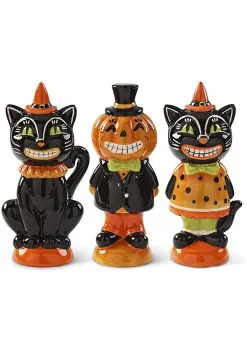 Set Of Three 6 Inch Vintage Inspired Halloween Figurines
