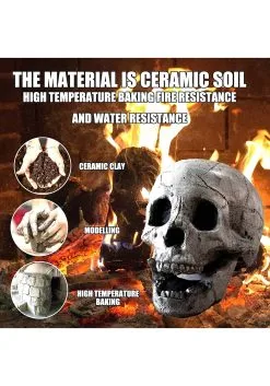 Skull Fire Log Decoration -Halloween Costumes Shop skull fire log alt 1