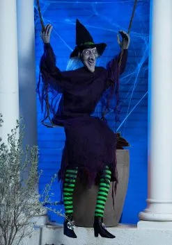 Swinging Witch Decoration -Halloween Costumes Shop swinging witch decoration alt 2