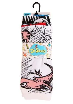 The Cat In The Hat Adult Crew Sock Set -Halloween Costumes Shop the cat in the hat adult crew sock 3 pack alt 4