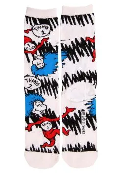 The Cat In The Hat Adult Crew Sock Set -Halloween Costumes Shop the cat in the hat adult crew sock 3 pack alt 7