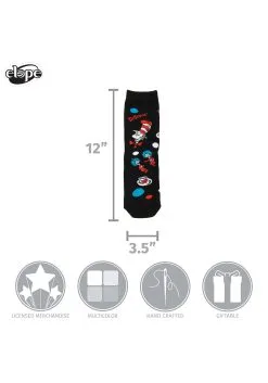 The Cat In The Hat Pattern Kid's Socks -Halloween Costumes Shop the cat in the hat pattern kids socks alt 2