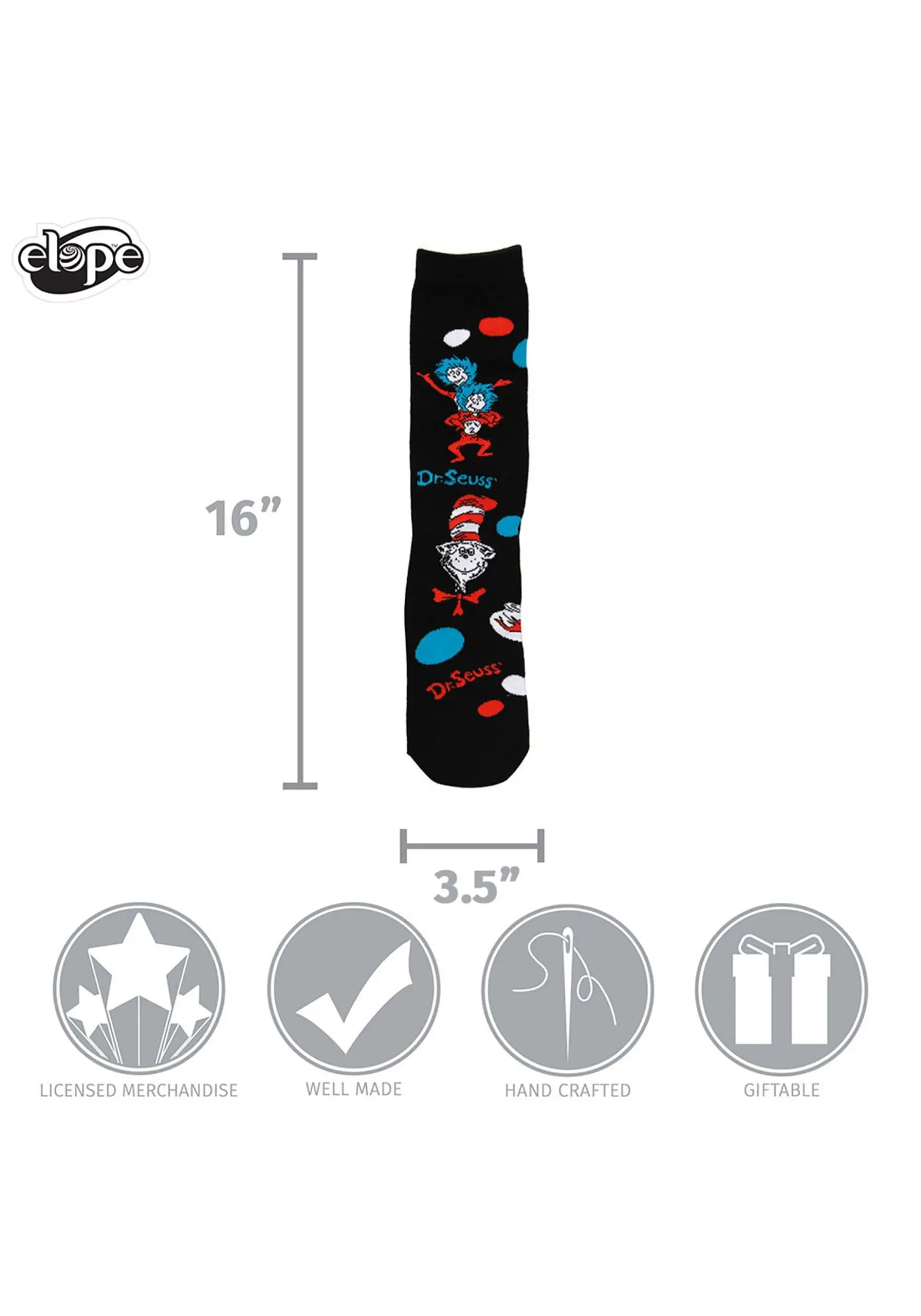 The Cat In The Hat Pattern Socks Adult's 4 The Cat In The Hat Pattern Socks Adult's - Image 4
